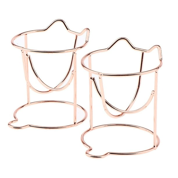 Soporte de esponja de maquillaje de lindo 2 uds, soporte de almacenamiento de soplo de polvo de licuadora de maquillaje soporte de secado de es Oro rosa
