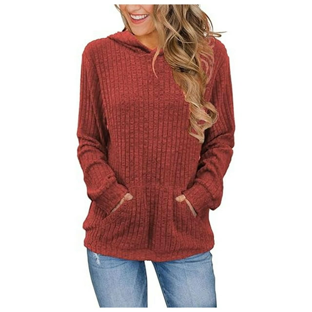 WEAIXIMIUNG Sweat-Shirt pour Mariée Pull à Capuche Ample à Manches Longues Couleur Unie Décontracté pour Femmes