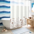 thumbnail image 5 of No Hook Shower Curtain, Brown Red Spring Floral Shower Curtains for Bathroom with See Through Top Window, Botanical Summer Flowers Elegant Waterproof & Washable Bath Curtain Stall 48"x72", 5 of 9