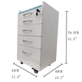 thumbnail image 2 of 4 Drawers Dental Storage Cabinet Utility Cart Office File Storage Cart Lockable Moving Side Cabinet, 2 of 11