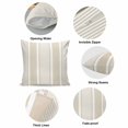 thumbnail image 6 of Throw Pillow Covers, Beige Stripe Decorative Throw Pillow Covers 20x20 Inch, Cream Striped Modern Minimalist Geometric Lines Square Linen Pillow Cases for Couch/Living Room/Sofa, 6 of 9