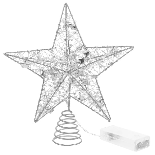 GOOHOCHY 1 pieza Adorno luminoso en forma de estrella para la punta del árbol de Navidad, ideal para fiestas en casa