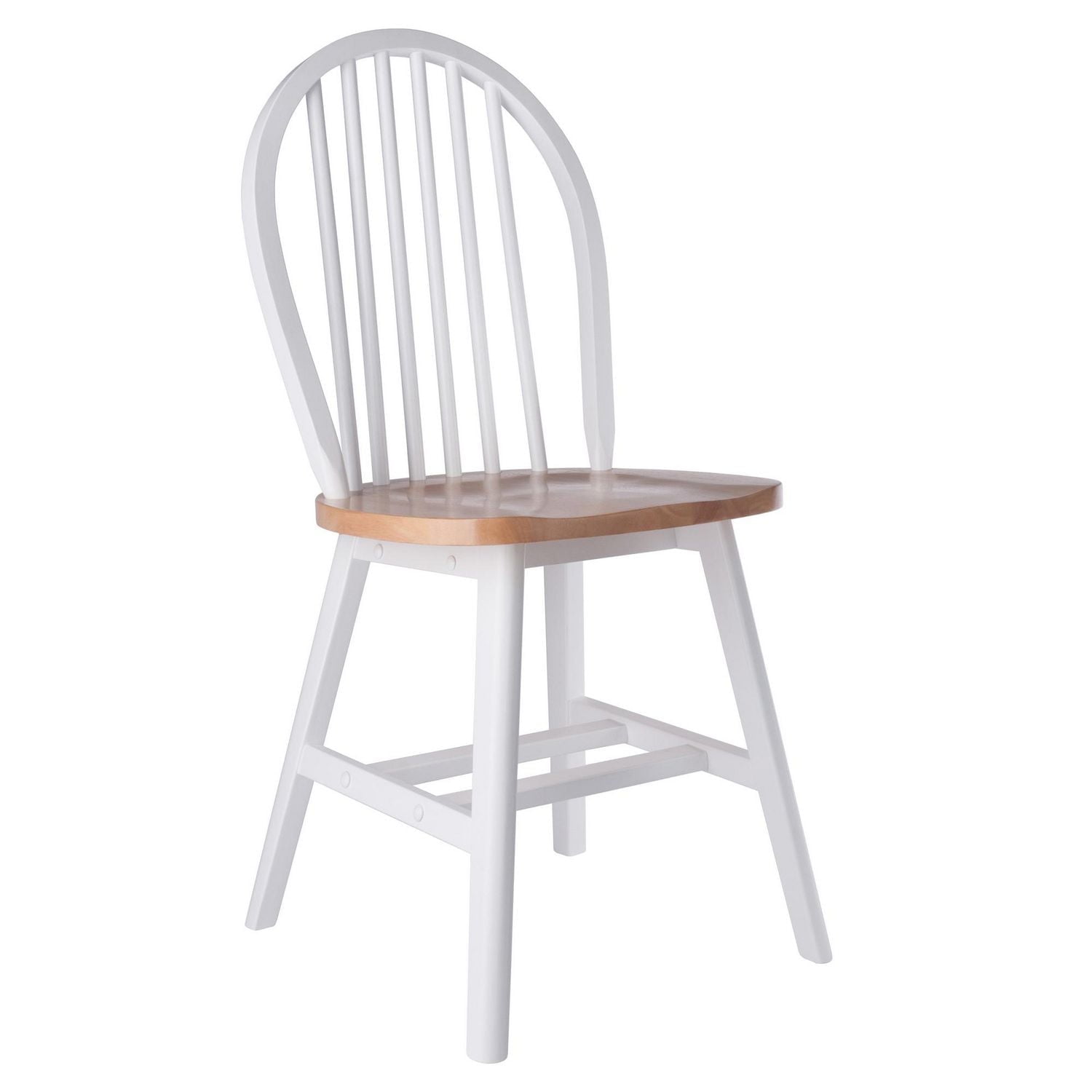 Windsor 2pc Chair Set, Natural and White