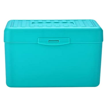 Bekayaa Plastic Index Card Box, 3x5 inch, 1-Pack, Green Organizer for Flash Cards, Note Cards, Recipe Cards, with Snap-Tight Lid