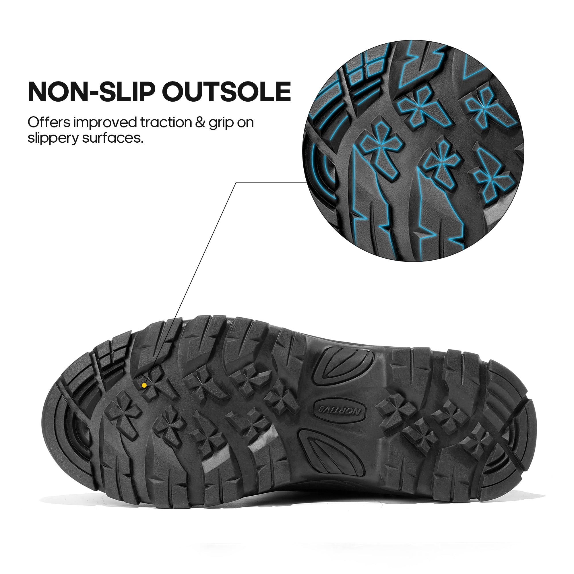 NORTIV 8 Mens Slip on Winter Waterproof Rain Boot for Outdoor