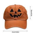 thumbnail image 3 of GBSYEWXS Baseball Cap For Women Halloween All-Season Pumpkin Print Washed Distressed Hat Grey, 3 of 3