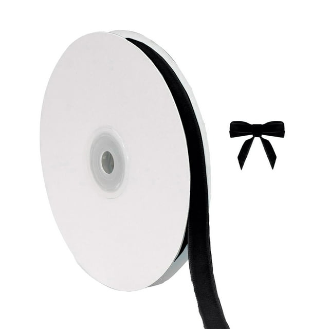 Event & Party Convenience Christmas Velvet Ribbon for Wrapping Ornament and Invitation 3/8 Inch Wide Thin Fabric 10 Yards