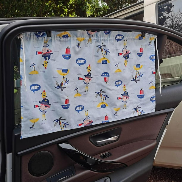 Parasol para coche, cortina, protección UV, accesorio de estilo automático para niños (pirata)