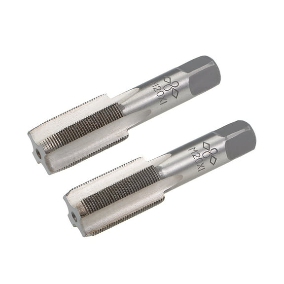 Metric Hand Tap M20 Thread 1 Pitch 4 Straight Flute H2 Alloy Tool Steel 1 Pair