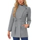 thumbnail image 1 of Abrigo largo de invierno con cinturón para mujer, clásico, de cuello alto, de manga larga, XL, gris, 1 of 8