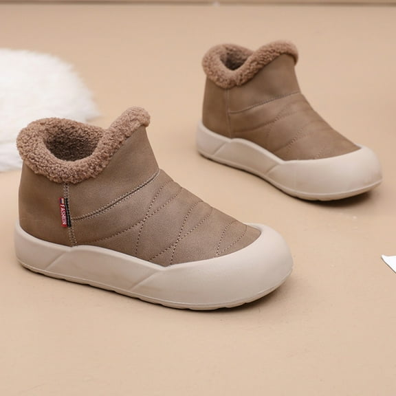 XIMIN Women Snow Boots Hiking Boots Winter Warm Fur Lined Ankle Booties Wide Toe Box Shoe Minimalist Sneakers Comfortable Waterproof Slip On Lightweight Boots