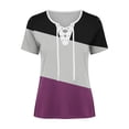 thumbnail image 4 of Favoffer Womens Printed Blouses V Neck Tie Front Short Sleeve Loose Fit Casual Tops Soft Shirts for Holiday Street Dating Weekend, 4 of 5