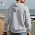 thumbnail image 5 of Men's Cable Knit Hoodies Casual Long Sleeve Sweatshirts Fashion Basic Tops Solid Color Hooded Winter Sweater Shirt (M, Gray), 5 of 5
