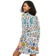 thumbnail image 2 of FORMRS Womens Long Sleeve Nightgowns Crew Neck Sleep Shirt Soft Pajamas Sizes S-3XL, Doodle Pattern, 2 of 8
