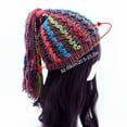 thumbnail image 4 of Gorro De Punto Con Trenzas Hip-Hop Punk Winter Soft Warm Hood Cozy Beanie Cap Para Niños Adultos Deportes Al Aire Libre Moyic AP007990-01, 4 of 6