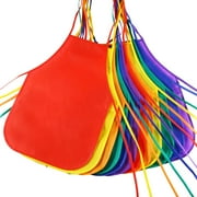12 Pieces 6 Colors Fabric Aprons for 3-7 Years Non Woven Kids Artist Apron Applied in Kitchen, Classroom, Community Event, Party, Crafts and Art Painting Activity