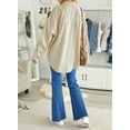 thumbnail image 4 of Women Corduroy Shirts Jacket Shacket Casual Button Down Long Sleeve Oversized Tops Plus Size, 4 of 5