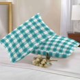 thumbnail image 3 of Outdoor Pillow Cover Buffalo Check Watercolor Set of 2 Waterproof Throw Pillowcases Turquoise White Plaid FarmHouse Decorative Patio Furniture Pillows for Couch Garden Indoor & Outdoor Use, 3 of 9