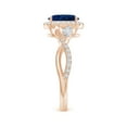 thumbnail image 3 of ANGARA Natural 1.55 Ct Oval Sapphire Twisted Vine Ring with Diamond Halo in 14K Rose Gold for Women (Size-8x6mm) | September Birthstone, Anniversary, Jewelry Gift for Women | Natural Sapphire Ring, 3 of 9