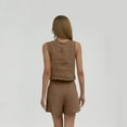 thumbnail image 5 of Mohiass Womens Linen Crop Tank Tops Summer Cute Sleeveless Square Neck Loose Fit Shirts Blouses Light Brown S, 5 of 7