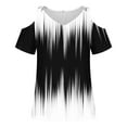 thumbnail image 3 of Craaazy Blouses for Women Casual Shirts Cold Shoulder Short Sleeve V Neck Summer Shirt Fashion Top Vacation Outfit, 3 of 4