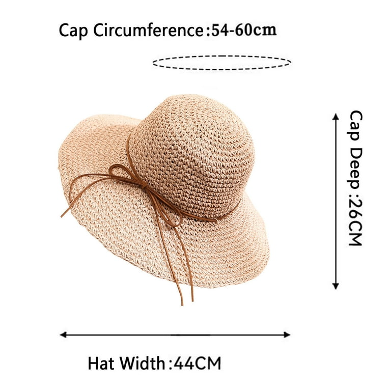 Karight Womens Floppy Straw Sun Hat Foldable Wide Brim  display picture 3
