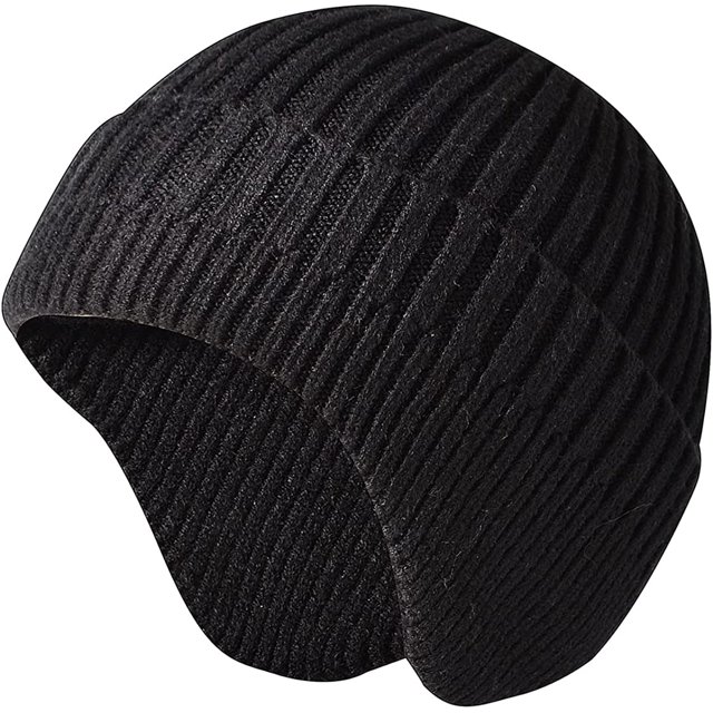 LinYooLi Bonnet Femme Hiver Chaud Tricoté avec Rabat d'Oreille Bonnet Crâne Tricoté Temps Froid