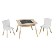 Your Zone Kids Sensory Play Table and Chair Set,White Color,3Pieces,Age 3-6