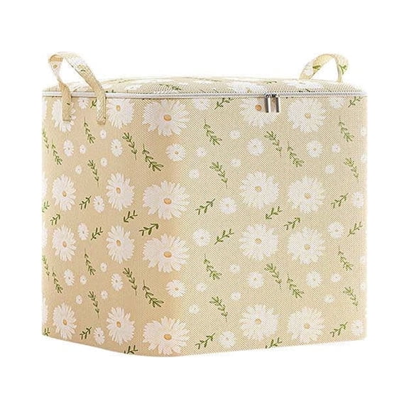 Oversized Storage Bag for Clothes & Quilts, Portable Zippered Wardrobe Organizer Box, Large Capacity Moving & Dorm Storage, Blue Non-Woven Fabric