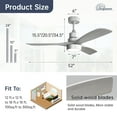 thumbnail image 3 of Sofucor 52" Ceiling Fan with Light and Remote Control for Summer, 3 Blades and Reverse Airflow, Silver, 3 of 11