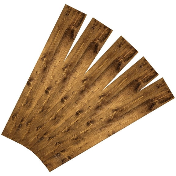 Hytrove Waterproof Floor Tile Sticker Coffee 5Pcs 15x90cm