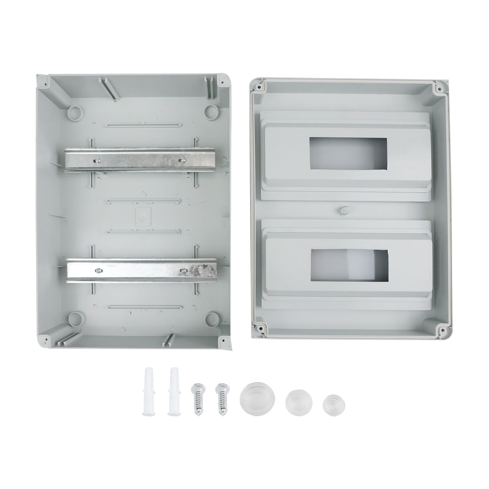 Surface-Mounted Junction Box 2 Rows 24 Circuits Plastic Outdoor Electrical Waterproof Distribution Box Switch Box