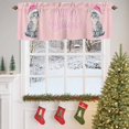 thumbnail image 4 of Valances for Windows Merry Christmas Cute Cat with Hat Rod Pocket Short Curtain for bathroom living room bedroom White Snow on Pink 1 Panel 54x18in, 4 of 7