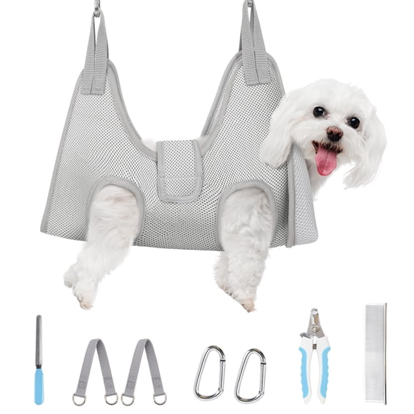 Columpio para Grooming de Perros Super para Perros Pequeños (Gris S)