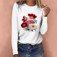 thumbnail image 1 of CEHVOM T-shirt Décontracté Imprimé pour Femmes Col Rond Manches Longues Blouse, 1 of 6