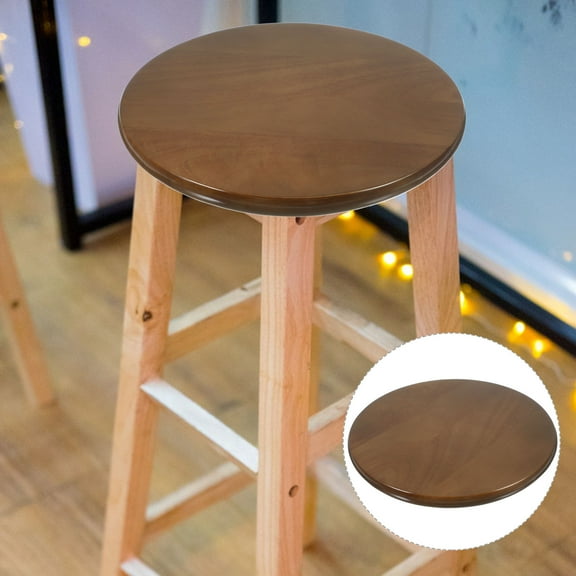 WRITWAA Stool Seating Part Coffee Natural Wood for Home Kitchen 1Pcs 11.6x11.6x0.8in