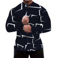thumbnail image 1 of Camisas Para Hombre Camisas de vestir para hombre Camisa informal con botones de manga larga y corta con cuello de banda ajustada (Navy, S), 1 of 7