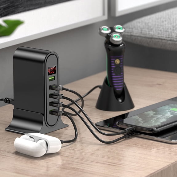 Oxodoi 5-Port USB Charger 5V 4A Digital Charging Hub,Fast Charging Station with Multiple Protections for iOS & Android Devices