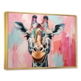 thumbnail image 2 of Designart "Giraffe Portrait Brown and Pink Palette" Animals Framed Wall Art - Modern Farmhouse Brown Giraffe Living Room Framed Canvas Art, 2 of 6