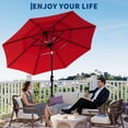thumbnail image 3 of Garvee 10ft 3-Tier Vented Patio Umbrella, 8 Sturdy Ribs, Crank Lift, Push Button Tilt, Red, 3 of 8