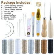 29pcs Leather Craft Tool Kit,Upholstery Repair Kit for Sewing,Stitching,Measuring