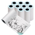 thumbnail image 1 of 10 Rouleaux de Papier Thermique Direct Blanc Auto-Adhésif 76x30 mm Papier Autocollant Imprimable Sans BPA Imperméable Anti-Huile Anti-Frottement, 1 of 8