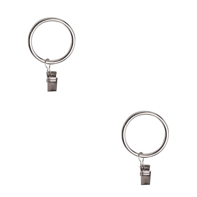 jesticaly 10 Pcs Rustproof Curtain Rings Home Decoration Shower Curtain Rings Clamps Drapery Clips Bath Curtain Rod Clips Window Accessoy Silver 3.5mm*35mm 2Set