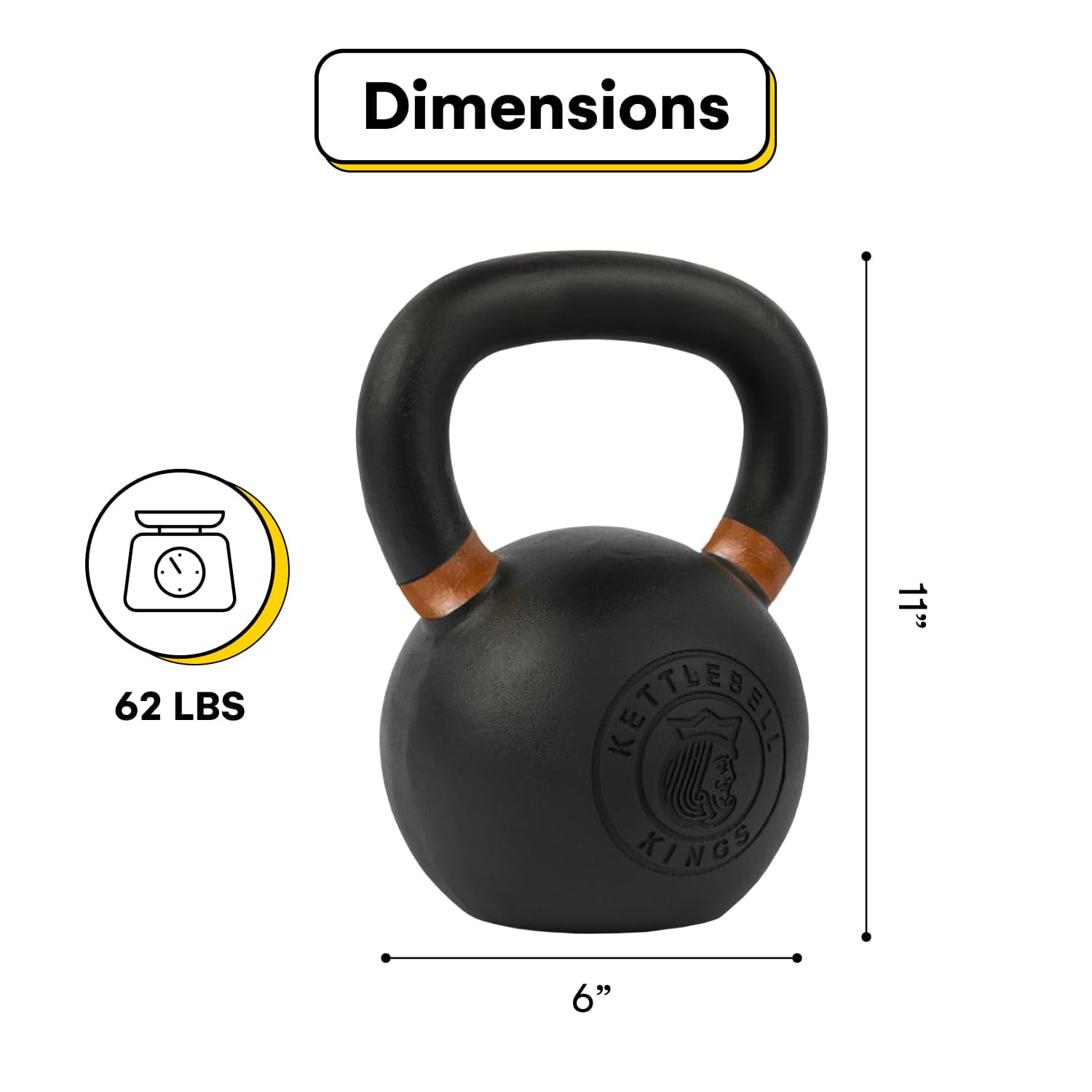 Kettlebell Kings Powder Coat Cast Iron Kettlebell Weights for Men