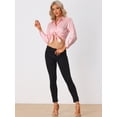 thumbnail image 3 of Unique Bargains Women's Button Down Leopard Print Business Casual Shirt L Pink, 3 of 6