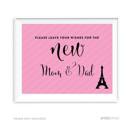 Leave Wishes For New Mom & Dad Paris Bonjour Bebe Girl Baby Shower Party (Best Wishes For New Baby Girl)