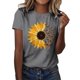 thumbnail image 1 of Gibobby Camisetas de verano para mujer Girasol Impreso O Cuello Camiseta Mujer Loose Fit Floral Impreso Camiseta Ropa Mujer(Gris,G), 1 of 4