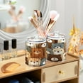 thumbnail image 6 of 2 Pack Qtip Holder Dispenser Colorful Bear Head Clear Plastic Storage Apothecary Jars for Cotton Swabs Balls Pads Floss, 6 of 7