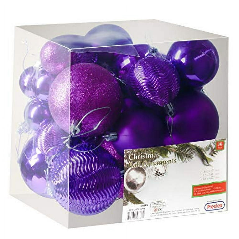 KI Store Lavender Purple Christmas Balls 34pcs 2.36-Inch Christmas Tree  Decoration Ornaments for Xmas Tree Holiday Wreath Garland Decor Ornaments