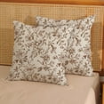thumbnail image 2 of Brown Floral Pillow Covers 16x16 Set of 2 Brown and Cream Chinoiserie Floral Decorative Throw Pillows Vintage Rustic Toile Flower Pillowcase Outdoor Decor Linen Cushion Covers for Couch Sofa, 2 of 7